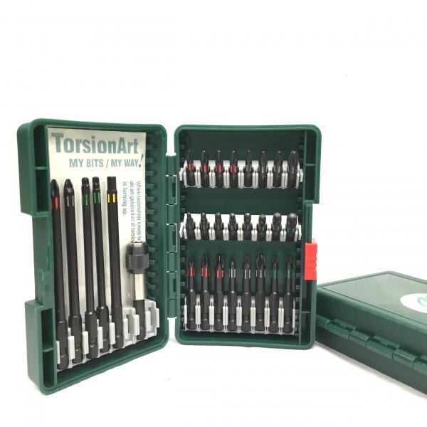 30PCS - TorsoinArt W/Color Groove Black Phosphate Bit Set